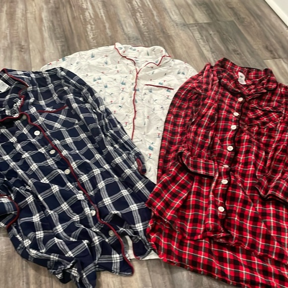 LANDS' END Warm Winter Nightshirt Flannel Lot (3) - Picture 1 of 11